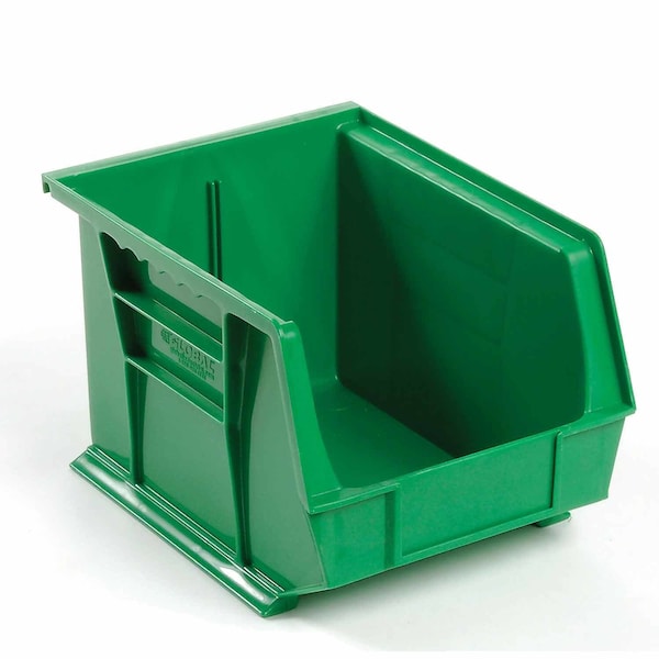 Hang & Stack Storage Bin, Plastic, Green, 7 in H